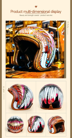 Hand Painted Foo Dog Motorcycle Helmet