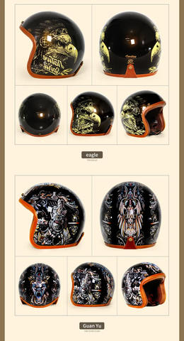 Hand Painted Metal Dragon Motorcycle Helmet