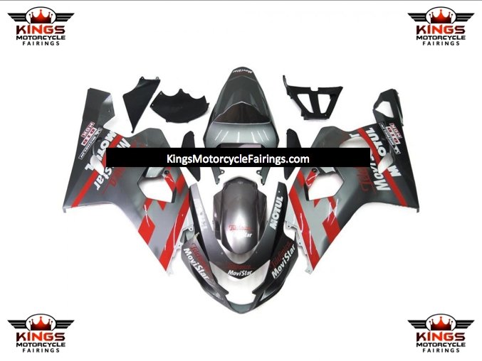 Suzuki GSXR750 (2004-2005) Silver & Red Movistar Fairings