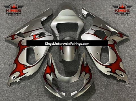 Suzuki GSXR750 (2000-2003) Silver & Red Tribal Fairings