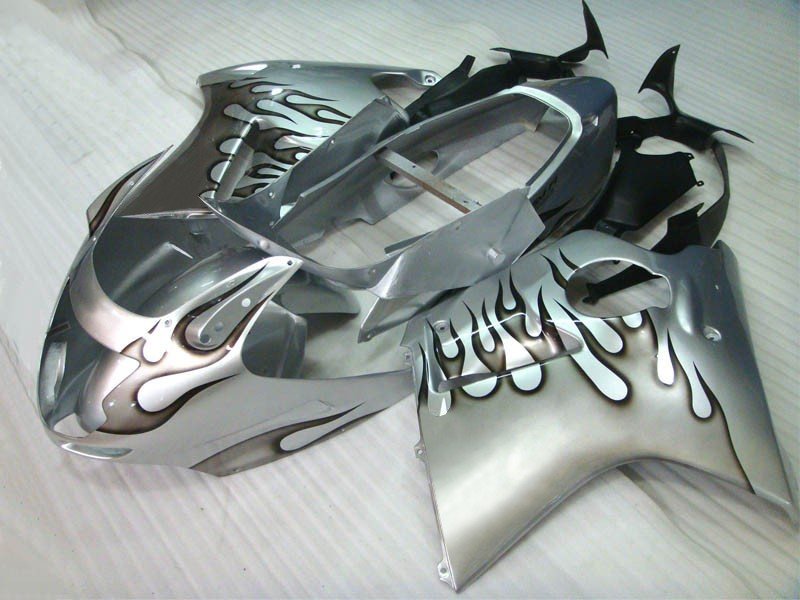 HONDA CBR1100XX Super Blackbird (1996-2007) Silver & Black Flame Fairings