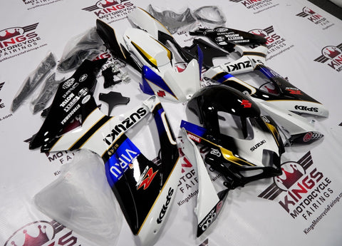 Suzuki GSXR600 (2008-2010) White, Black & Blue VIRU Fairings