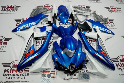 Suzuki GSXR600 (2008-2010) Blue, White, Red & Gray Fairings