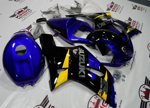 SUZUKI GSXR750 (2000-2003) BLUE, BLACK, YELLOW & CHROME FAIRINGS