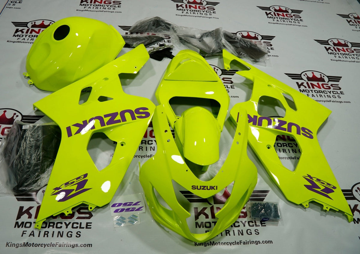 Suzuki GSXR750 (2004-2005) Neon Yellow & Purple Fairings