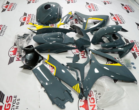 Suzuki GSXR750 (2006-2007) Dark Nardo Gray & Yellow Fairings