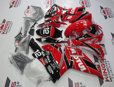 Suzuki GSXR750 (2011-2023) Red, Black & White Motul Fairings