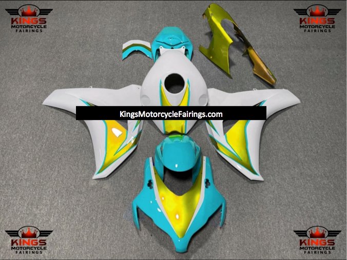 Honda CBR1000RR (2008-2011) Turquoise Blue, Yellow & White Fairings