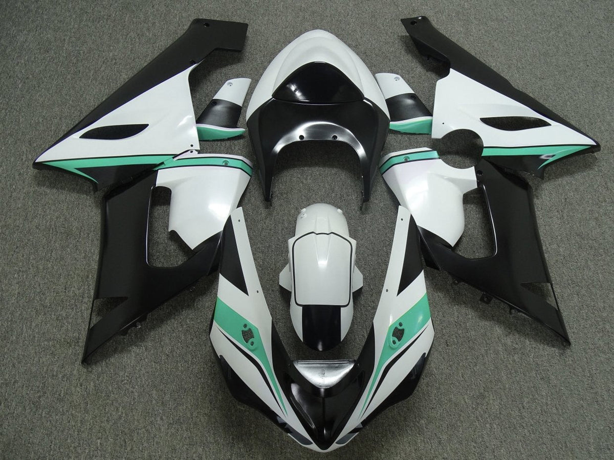 Fairing kit for a Kawasaki ZX6R 636 (2005-2006) White, Black & Green