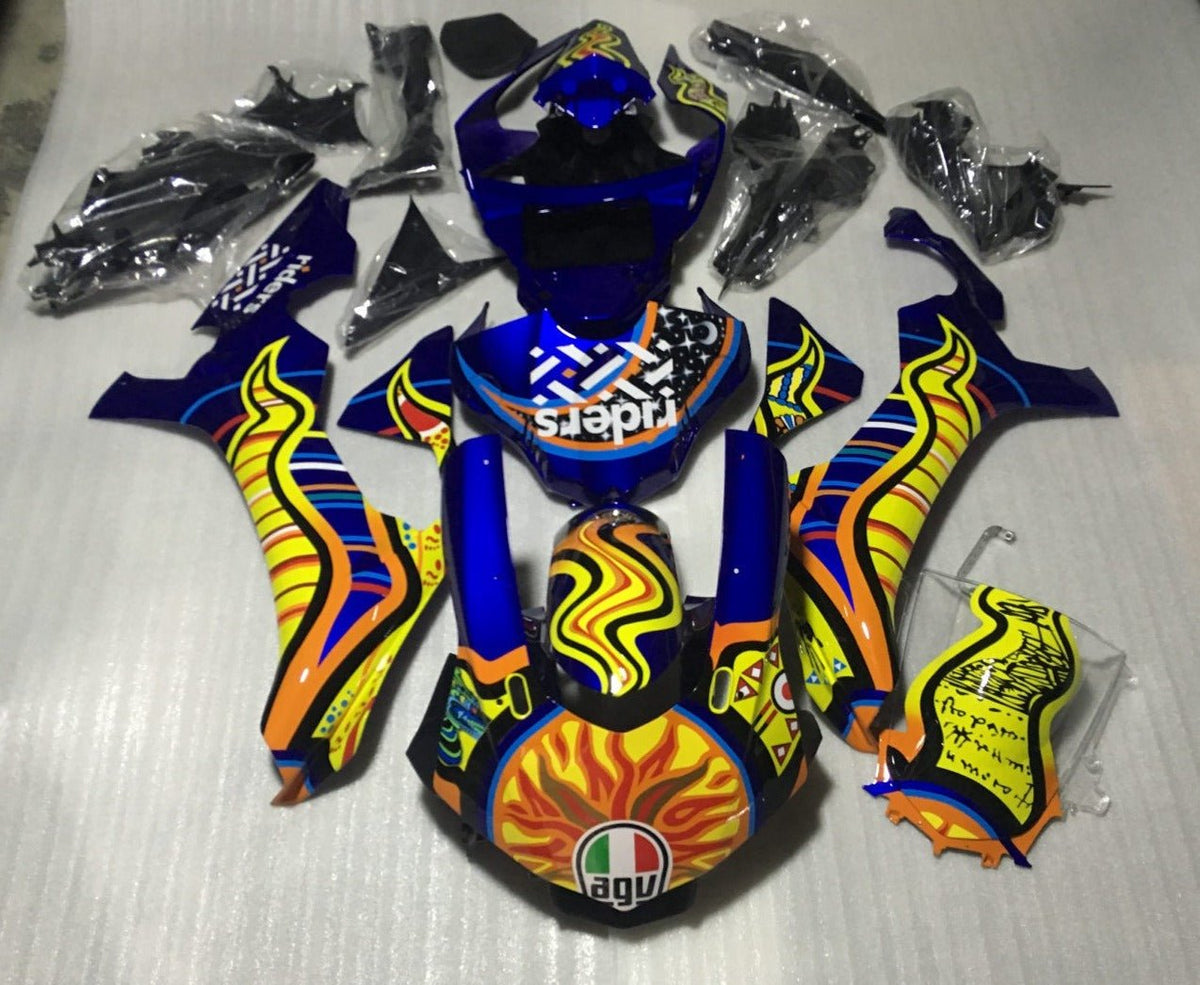 Yamaha YZF-R1 (2020-2023) Blue, Yellow & Orange Tribal Sun Fairings