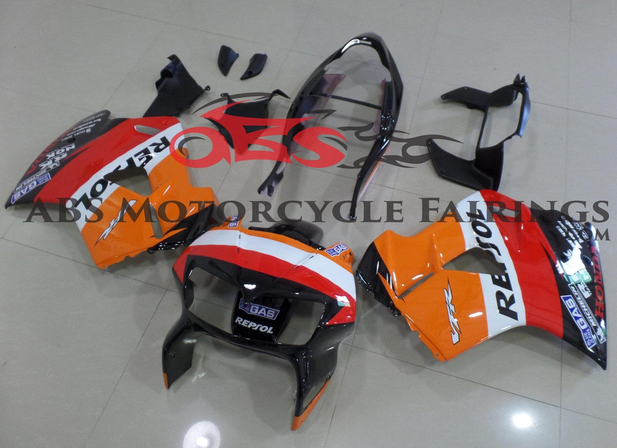 Honda VFR800 (1998-2001) Orange, Red, Black & White Repsol Fairings