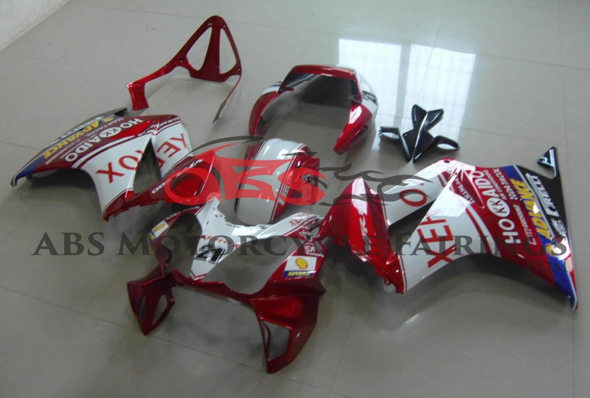 Honda VFR800 (2002-2013) Red & White XEROX Fairings