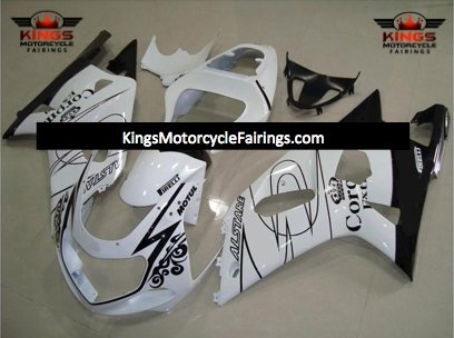 Suzuki GSXR750 (2000-2003) White & Black Tribal Corona Fairings