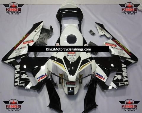 Honda CBR600RR (2003-2004) White & Black Playboy Fairings