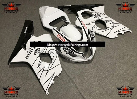 Suzuki GSXR750 (2004-2005) White & Black Tribal Corona Fairings