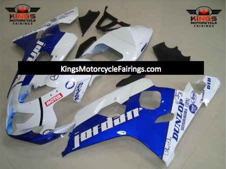 Suzuki GSXR750 (2004-2005) White & Blue Jordan Fairings