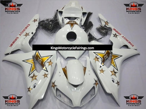 Honda CBR1000RR (2006-2007) White & Gold Rockstar Fairings