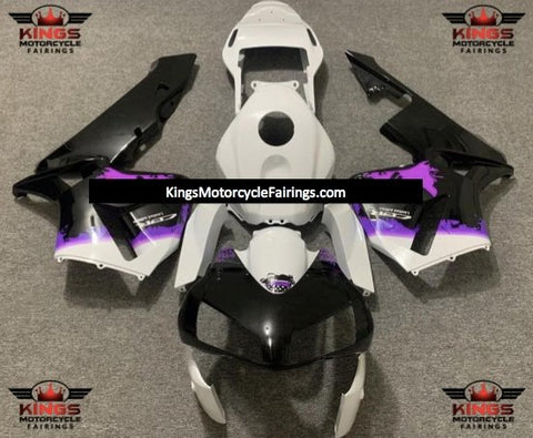 Honda CBR600RR (2003-2004) White, Black & Purple Splatter Fairings