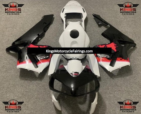 Honda CBR600RR (2003-2004) White, Black & Red Splatter Fairings