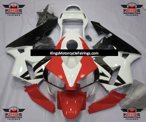 Honda CBR600RR (2003-2004) Red, Black & White Fairings