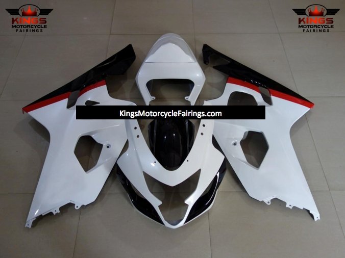 Suzuki GSXR750 (2004-2005) White, Black & Red Fairings