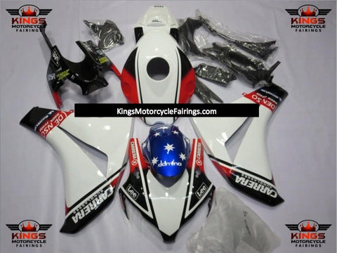 Honda CBR1000RR (2008-2011) White, Black, Red & Blue Carrera Fairings