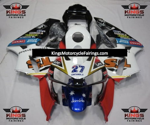 Honda CBR600RR (2003-2004) White, Black, Red & Blue TS Fairings