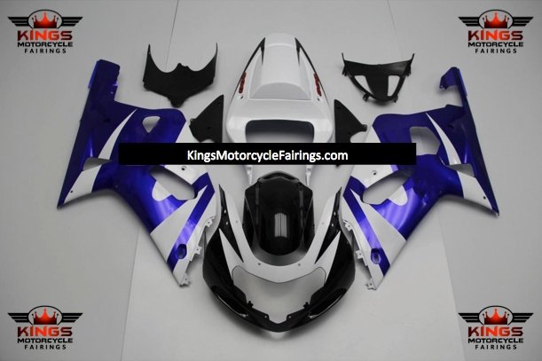 Suzuki GSXR750 (2000-2003) White, Black & Blue Fairings