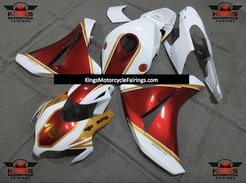 Honda CBR1000RR (2008-2011) White, Gold & Red 19 Fairings