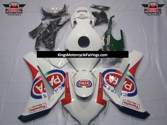 Honda CBR1000RR (2008-2011) White, Red & Blue Pata Fairings