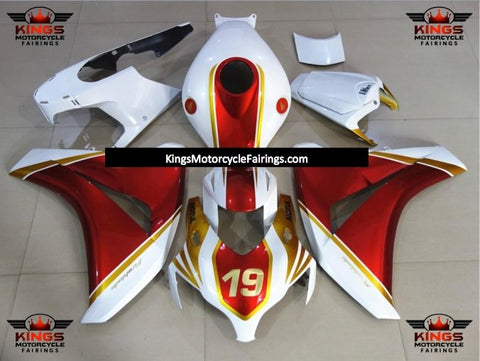 Honda CBR1000RR (2008-2011) White, Red & Gold 19 Fairings