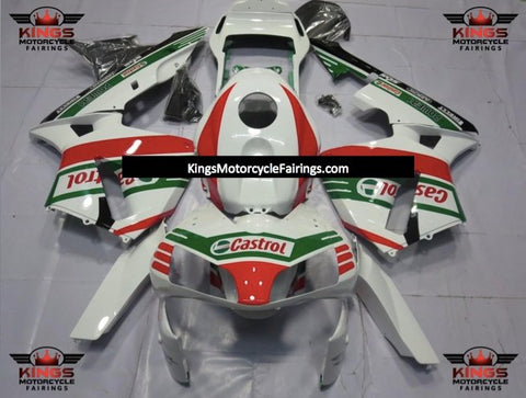 Honda CBR600RR (2003-2004) White, Red & Green Castrol Fairings