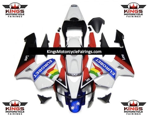 Honda CBR600RR (2003-2004) White, Black, Red & Blue EUROBET LEE Fairings