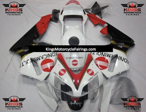 Honda CBR600RR (2003-2004) White, Red, Black & Gold Konica Minolta Fairings