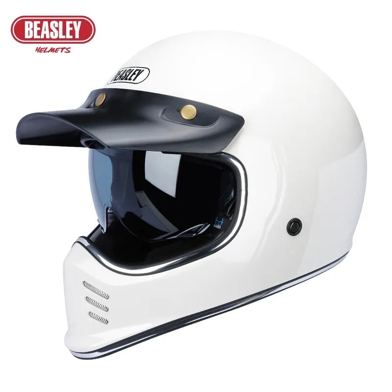 White Beasley Motorcycle Helmet