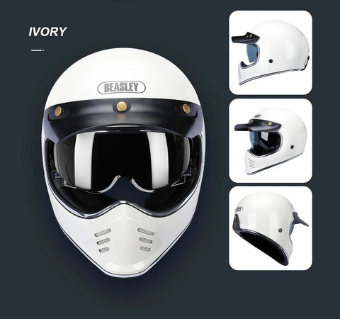 White Beasley Motorcycle Helmet