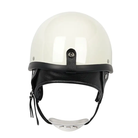 Black Retro Open Face 3/4 Beasley Motorcycle Helmet