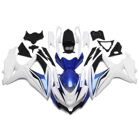 Suzuki GSXR600 (2008-2010) White, Blue, Black & Silver Fairings