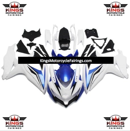 Suzuki GSXR600 (2008-2010) White, Blue, Black & Silver Fairings