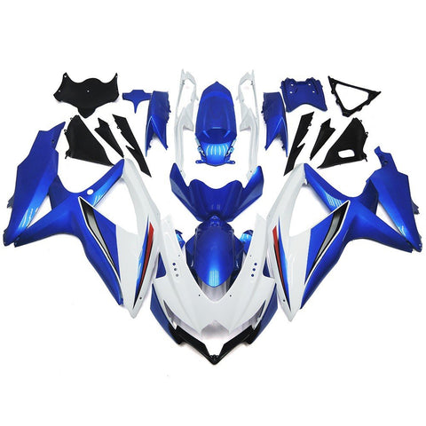 Suzuki GSXR600 (2008-2010) White, Blue, Silver, Red & Black Fairings