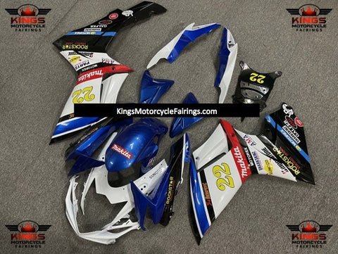 Suzuki GSXR600 (2011-2023) White, Blue & Black Rockstar Fairings