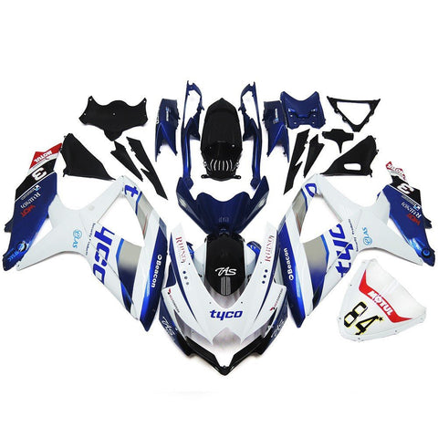 Suzuki GSXR600 (2008-2010) White, Blue & Black Tyco Fairings