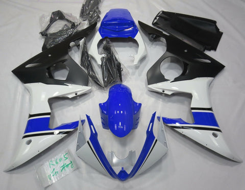 Yamaha YZF-R6 (2003-2004) White, Blue & Matte Black Fairings