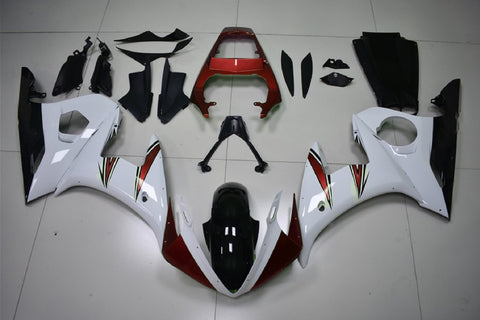 Yamaha YZF-R6 (2003-2004) White, Candy Red & Black Fairings