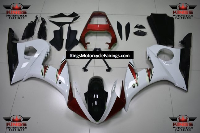 Yamaha YZF-R6 (2003-2004) White, Candy Red & Black Fairings