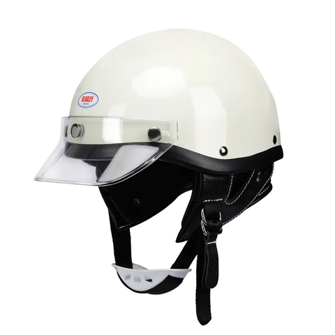 Black Retro Open Face 3/4 Beasley Motorcycle Helmet