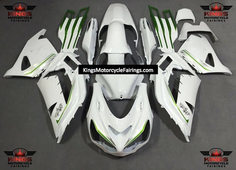 Fairing kit for a Kawasaki Ninja ZX14R (2012-2021) White, Green & Silver