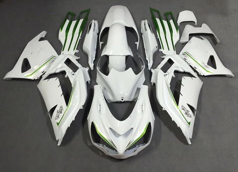 Fairing kit for a Kawasaki Ninja ZX14R (2012-2021) White, Green & Silver