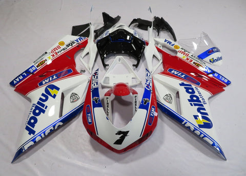 Ducati 1098 (2007-2012) White, Red & Blue Unibat Fairings