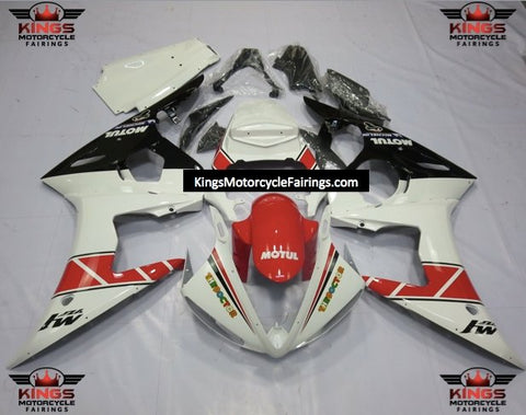 Yamaha YZF-R6 (2003-2004) White, Red & Black Fairings